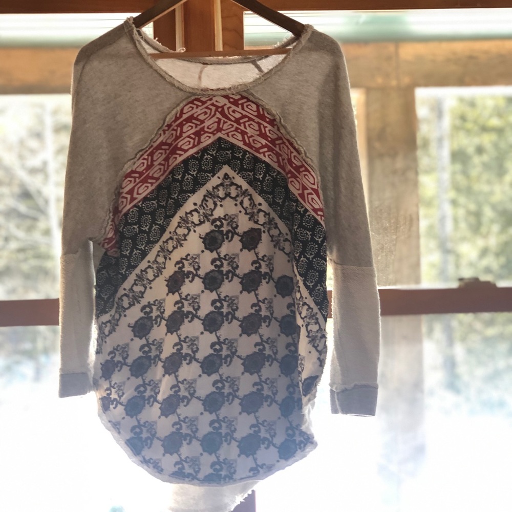 Free People Cute and Cozy 3/4 length Sweatshirt